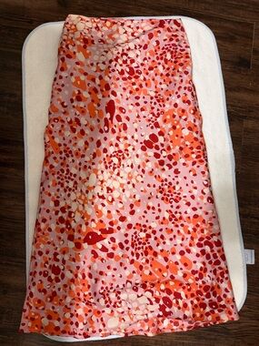 Lost + Wander Pink Coral Red Abstract Print Skirt